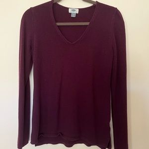 Eggplant v neck/scoop sweater